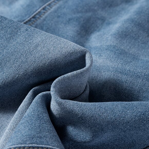 B315 Dusk Blue Adjustable Buckle Barrel Denim Overalls - Picture 6 of 10